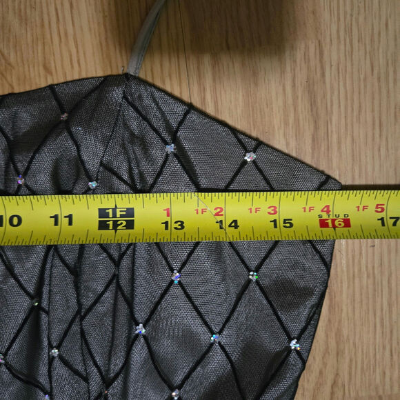 Vtg 90s Y2K Fairy Grunge Whimsigoth Black Semi-sheer Dress 6P Hoco Wedding Guest - Picture 10 of 12